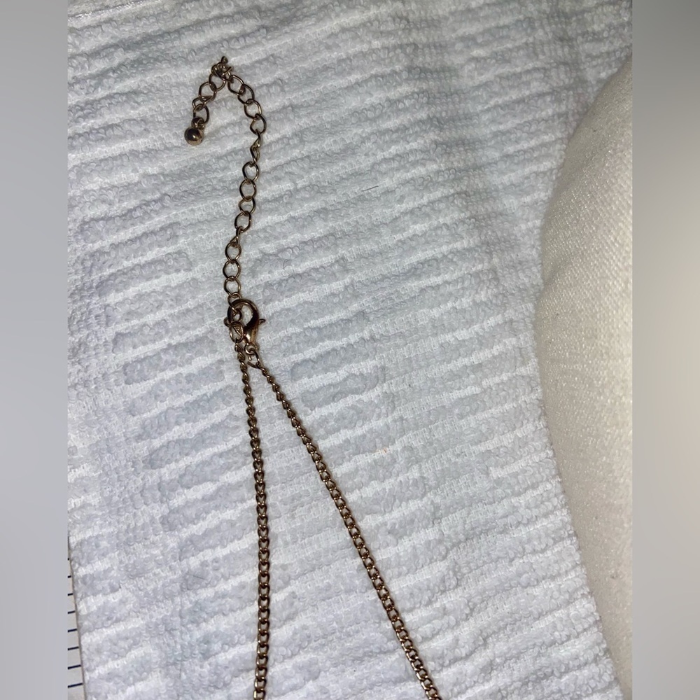 2 for 30$ Women long gold chain Vintage Necklace pendants pearls gold feather - Picture 3 of 9